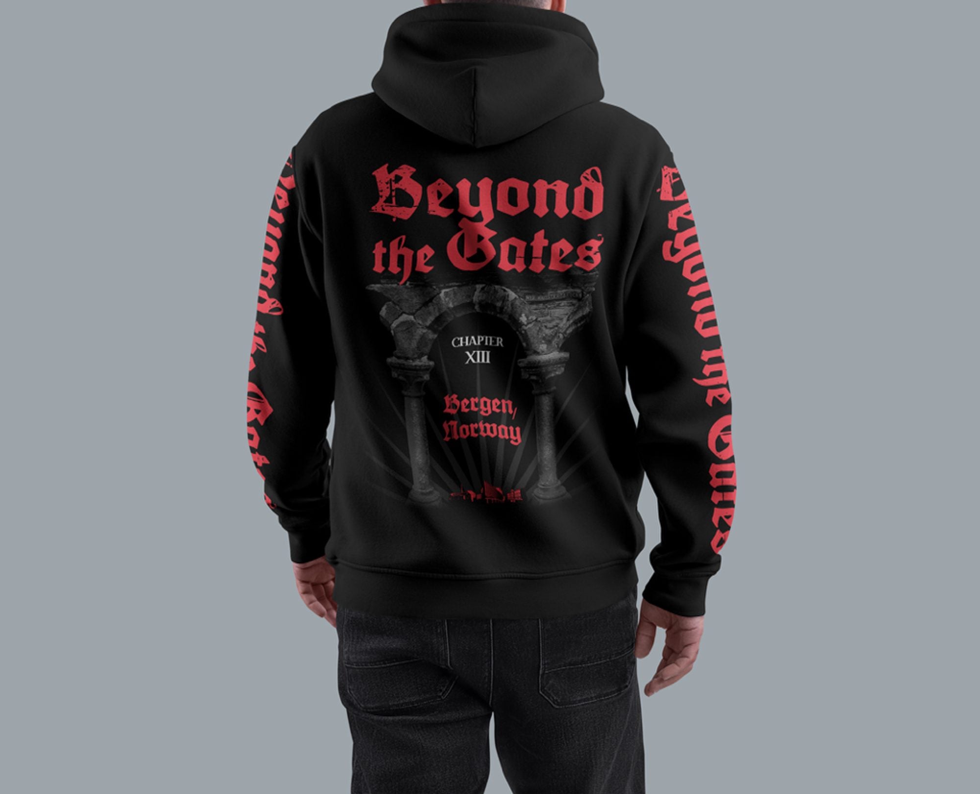 Beyond the Gates 2025 hoodie back