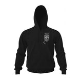 Black Taake hoodie with a white logo