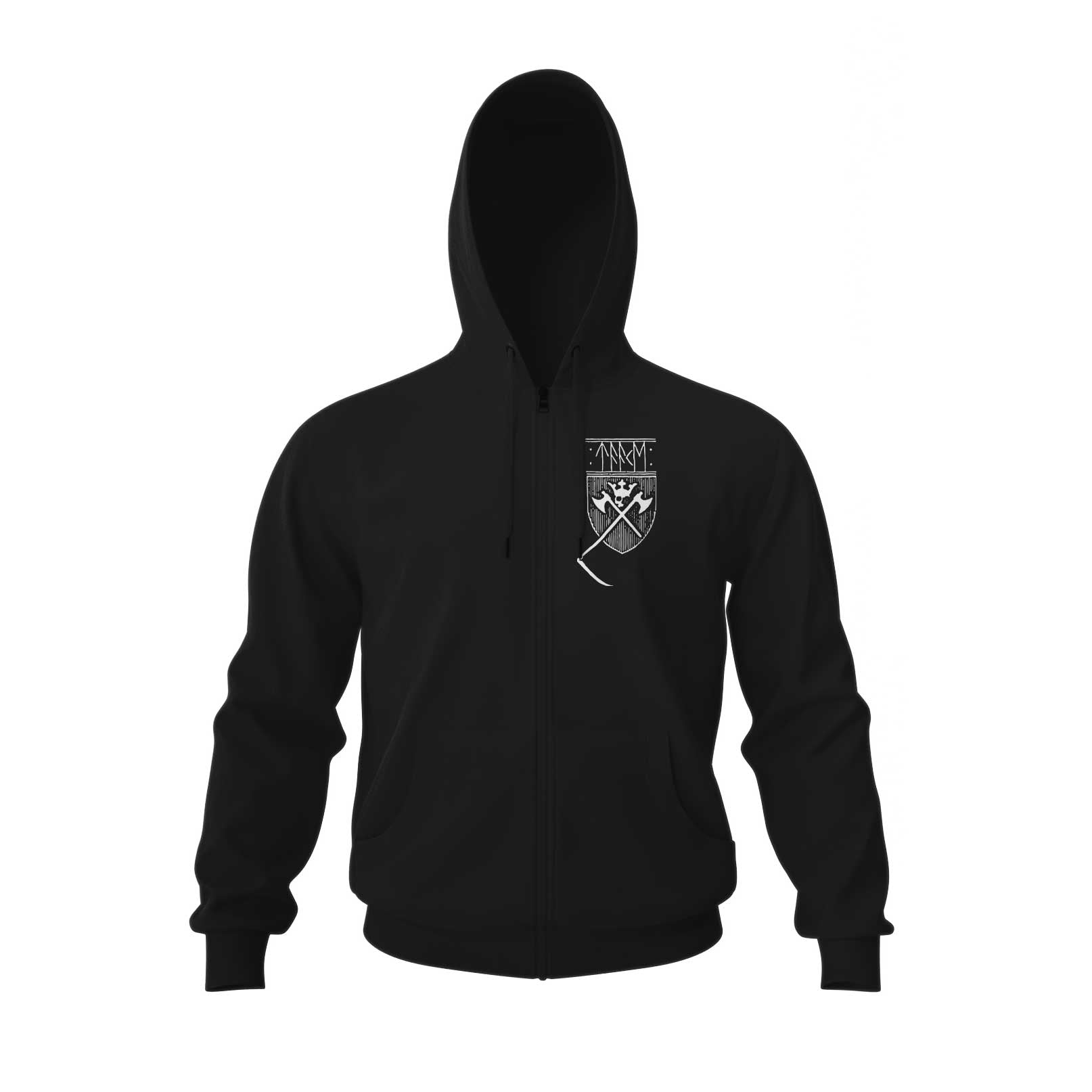 Black Taake hoodie with a white logo